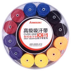 kawasaki 川崎 X5 球拍手把握把 6 種 x 10p 套裝, 黑色, 紅色, 橘色, 藍色, 黃色, 紫色, 1套