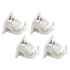 World Clean 免打孔彈簧伸縮桿支架固定器, 白色, 4個