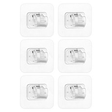 월드크린 무타공 스프링 압축봉 브라켓 홀더, 투명, 6개