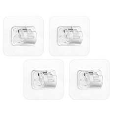 World Clean 免打孔彈簧伸縮桿支架固定器, 透明, 4個