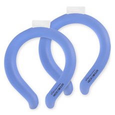 DIYOU 酷涼環 夏季涼感頸圈 pcm材質 自然冷卻 降溫頸環 涼感圍巾 兒童款 藍色 2 x 15 cm, 2個