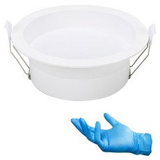 簡約LED筒燈 開孔125 嵌入式防眩光燈 12w嵌入式燈 + 腈綸多功能手套組, 1個, 晝光色