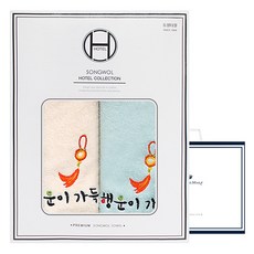 Songwol 松月 HOTEL COLLECTION Ok幸運刺繡棉毛巾 130g x 2入 + 購物袋套組, 隨機出貨(毛巾), CM(購物袋), 1套
