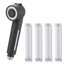 Puresu 隱藏式廚房水龍頭 1個 黑色 + 替換濾芯4個, 1套