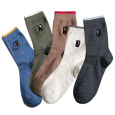 Mabso Shop 男士用高級中筒高爾夫襪 5雙組 RK2067, 混色, 1套