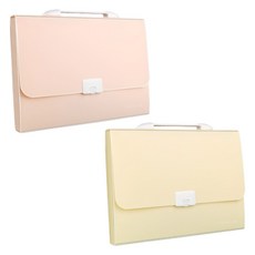 윰스 A4 서류 13칸 바인더 파일백 2종 세트, 피치 + 바닐라, 1세트