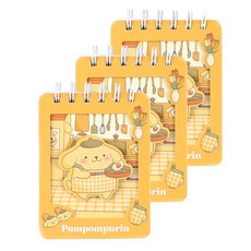 산리오 입체 핸디노트 room 100매, 폼폼푸린, 3개