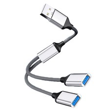 Hensen 2in1多功能擴展轉換OTG傳輸線 USB型, 1個, 銀色, 12cm