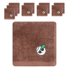 Songwol 松月 高爾夫球造型擦手巾, 棕色, 10個