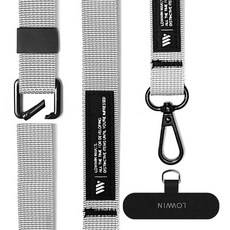 LOWWIN 二合一手機掛繩, 1個, 灰色