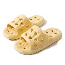 뉴앤리 柔軟EVA排水防滑浴室拖鞋, 1個, 黃色