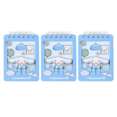 三麗鷗卡通明星 立體手持筆記本 room 大耳狗 100張, 藍色, 3個