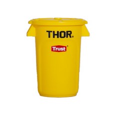 트러스트 원형 미니 다용도 수납 정리 화분, 노랑(바디, 덮개), 1단, 1개