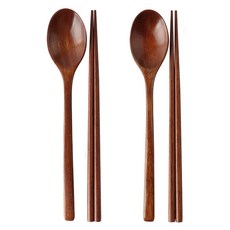 이와이엔스토리 옻칠 수저 세트, 우드, 숟가락 2p + 젓가락 2p, 1세트