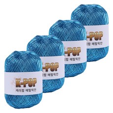 마마니트 케이팝 메탈릭 뜨개실 130g, 09 메탈블루, 4개