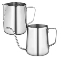 bella cuisine 咖啡手沖壺 600ml + 牛奶拉花鋼杯 600ml 套組, 手沖壺 + 拉花鋼杯, 1套