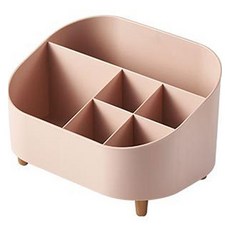 에버하우스 라운드 테이블 수납 정리 트레이, 핑크, 1개