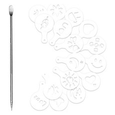 KALDIN 拿鐵拉花筆 + 工具16種MF套組, 混合色, 1個