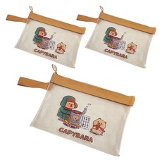 Maket Gamseong 卡通人物A5文件筆記收納包, 3個, 地瓜商人