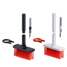 블체 5 in 1 키보드 에어팟 다용도 청소솔 2종 세트, 화이트 + 레드, 블랙 + 레드, 1세트