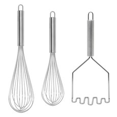 bella cuisine 馬鈴薯壓泥器 + 打蛋器 2件組, 單一顏色, 打蛋器 S + 打蛋器 M + 馬鈴薯壓泥器, 1套