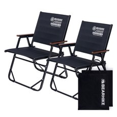 베어하이크 릴렉스 폴딩 캠핑 의자 고급형 BRC-06, 블랙, 2개