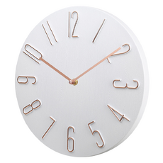 Baia 木質風格靜音壁鐘 20cm, 玫瑰金