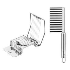 不銹鋼雞蛋切片機+波刀套裝, 單色, 1組