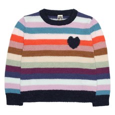 BONTON 女童多色條紋套頭針織衫 BSW21KR43NOR