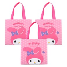 산리오 종이 쇼핑백 S 마이멜로디, 핑크, 3개