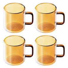 칼딘 더블 월 컬러풀 머그컵 400ml, 앰버, 4개