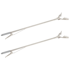 Woni家 高級不鏽鋼萬能鱷魚夾, 灰色, 2個