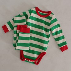 PEEKABOO 童款Bibbib條紋家居上衣長褲套裝