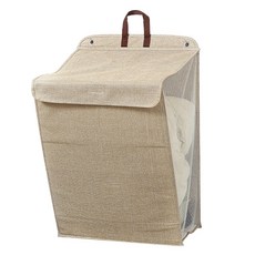 MEO 家用壁掛式可折疊大容量多功能洗衣籃, 米色