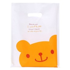 아이엔피 HD 손잡이 링봉투 스마일베어 대 35 x 45 cm, 25개입, 1개