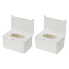 KimYongSuk 一鍵式濕紙巾盒, 白色, 2個