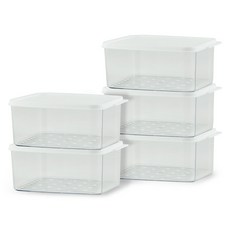 EASY&FREE 可堆疊冷凍庫分裝整理盒 高款 1200ml, 5個, 1套