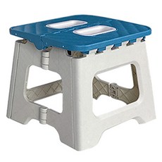 월드크린 솔리드 접이식 의자 스툴 소, 블루, 1개