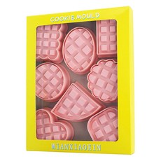 B Home Baking 鬆餅造型按壓式餅乾模具8件組, 單一顏色, 1套