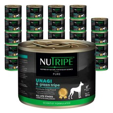 뉴트라이프 전연령용 퓨어 도그 그린트라이프 습식사료, 185g, 24개, 장어