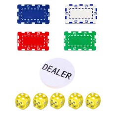다싸몰 포커칩 기본 사각칩 4p + 딜러칩 + 노랑주사위 5p 세트, 노랑(주사위), 1개