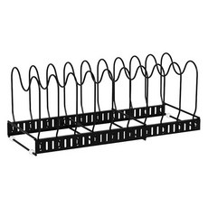 可調節長度伸縮廚房整理架, 10層, 1個, 黑色