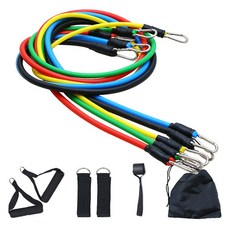 The New Mall 居家健身運動 高彈力帶 多功能拉力繩套組, 1套, 混色