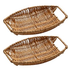Market Pio 家居藤編橢圓開放式小物籃, 2個, 類型6