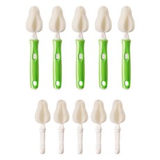 soonsooa 奶嘴刷 5p + 替換刷頭 5p 組, 綠色, 1套