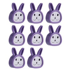 多功能兔子毛巾插頭掛鉤, 8個, 03 薰衣草紫