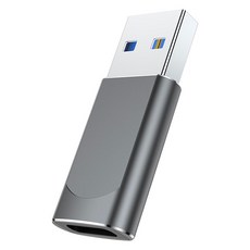 Type-C 轉 USB 轉換薄型轉接頭, 灰色, 1個
