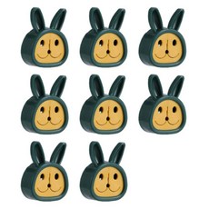 多功能兔子毛巾插頭掛鉤, 8個, 01 綠色