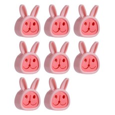 兔子毛巾插頭座, 8個, 04粉色