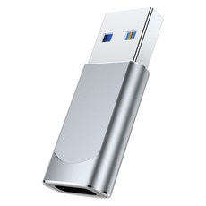 헨센 C타입 to USB 변환 슬림잭 젠더, 실버, 1개